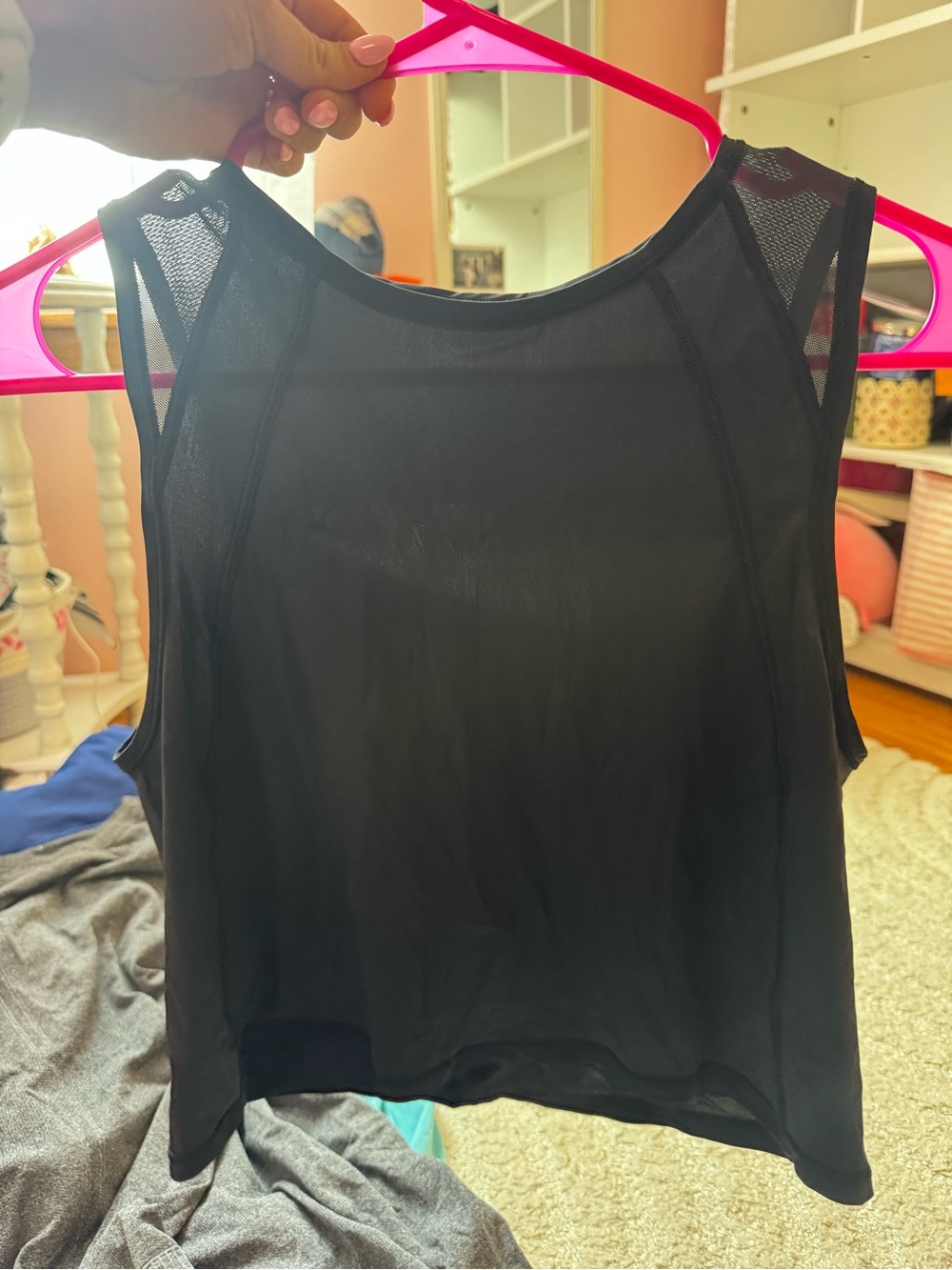 lululemon athletica Black Mesh Panel Tank Top